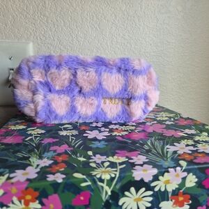 TRULY Lavender and Blush Faux Fur Cosmetic Case